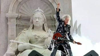 El guitarrista de Queen afirmó que la actuación de 2002 superó para él hitos como Live Aid de 1985 y el impacto de “Bohemian Rhapsody” (AFP)