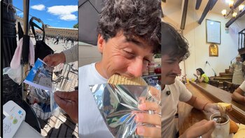 Alejandro y Daniel probaron comida callejera, luego visitaron en el museo del oro - crédito thewhynotjourney / TikTok