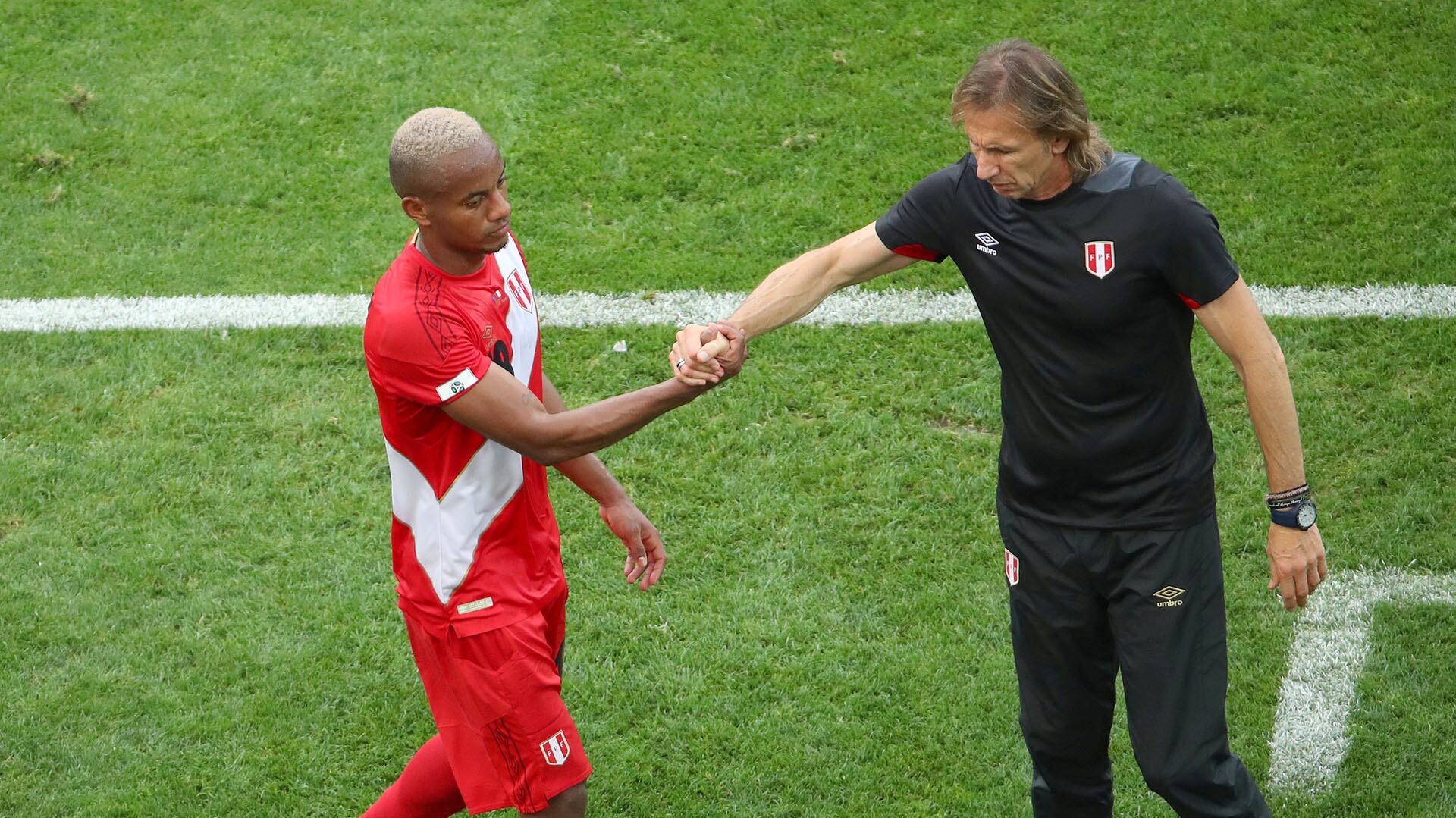 Ricardo Gareca dirigió a André Carrillo, que fue de los mejores jugadores de Perú en el Mundial de Rusia 2018. - créditos: REUTERS/Francois Lenoir