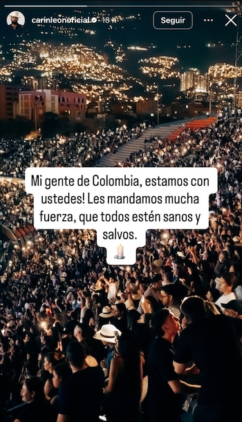 Carin León envió mensaje a los colombianos tras sismo - crédito carinleonoficial/Instagram