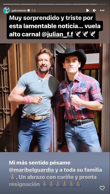 Gabriel Soto lamentó la muerte