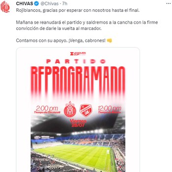 Anuncio sobre la reanudación del