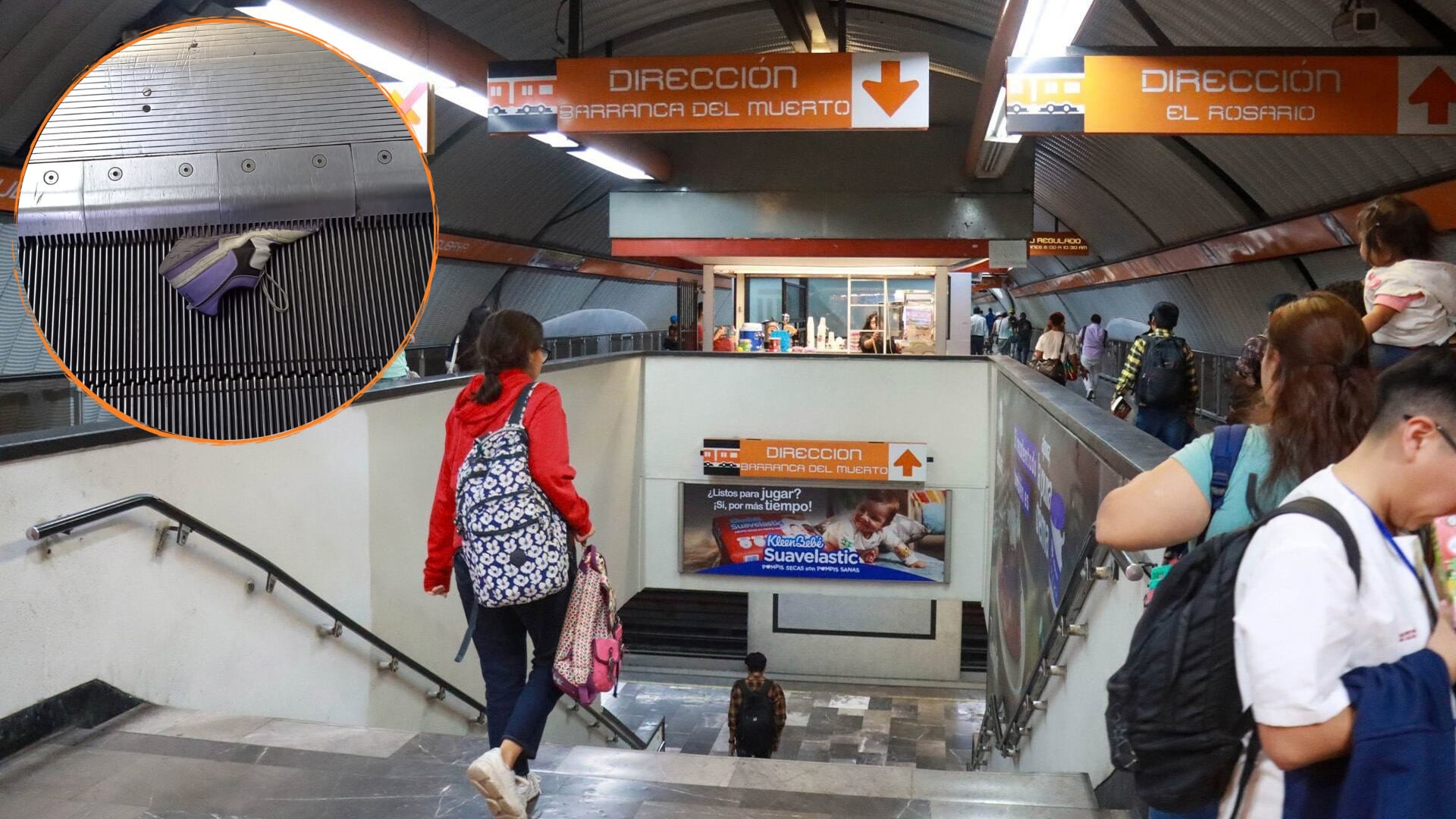 El STC informó que las 12 escaleras eléctricas de la estación quedaron disponibles después del retiro del objeto y la revisión. (Especial)