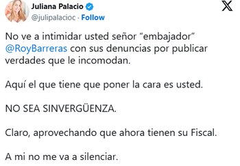 Juliana Palacio, señalada de injuriosa