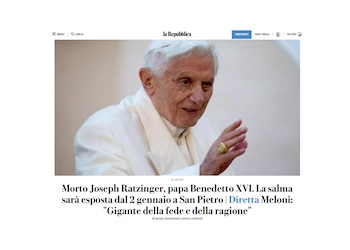 Portada diarios muerte Benedicto