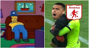 Los memes no se hicieron esperar luego de la derrota de Millonarios contra América en la Liga BetPlay. Fotos: redes sociales