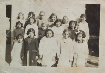 Hilda a los siete años,