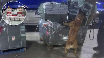 Marina decomisa cargamento de cigarros valuado en más de 9 millones de pesos el AICM