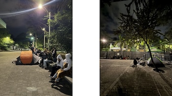 Seguidores acampan para ver a