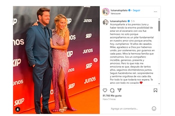 El posteo de Luisana Lopilato