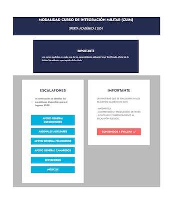 Los escalafones del Curso de