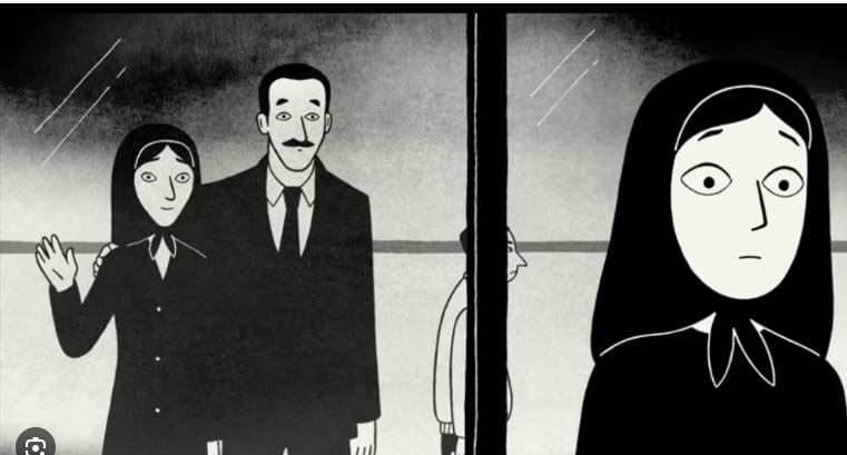 Adiós, muchacha. La niña de Persépolis se va al exilio.