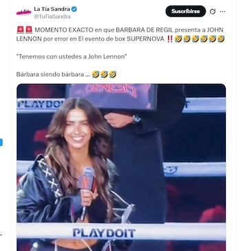 Bárbara de Regil confundió a Jimmy Lennon Jr. con John Lennon (X/ @TuTiaSandra)