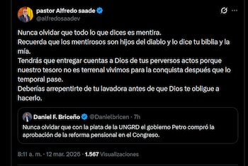 El embajador de Colombia en Brasil, Alfredo Saade, desestimó las acusaciones de corrupción emitidas por Daniel Briceño en X - crédito X