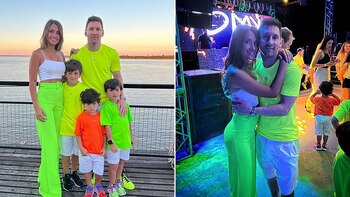 El color fluo de los Messi que arrasa en las redes