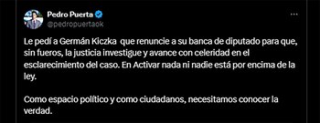 El pedido que formalizó Pedro