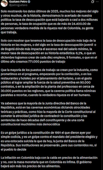 Petro sostuvo que en su