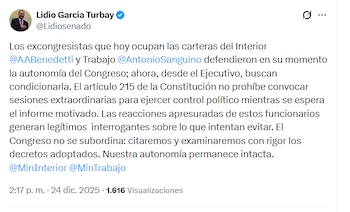 Desde el Senado, su presidente