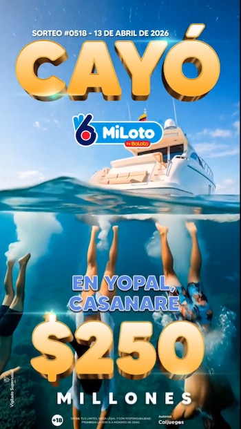 Es la segunda vez que un ciudadano de Casanare obtiene el premio principal de MiLoto, según datos oficiales de la lotería - crédito X