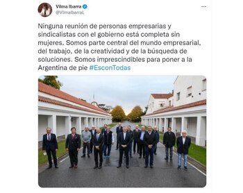 Tuit de Vilma Ibarra sobre