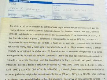 La carta documento que Perla