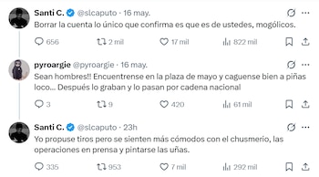 El intercambio del asesor presidencial, Santiago Caputo, con un usuario de X