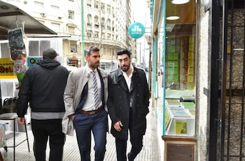 Facundo Moyano y su abogado Miguel Molina