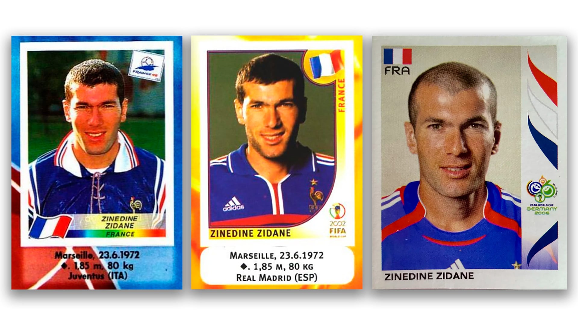 Zidane jugó tres Mundiales para Francia