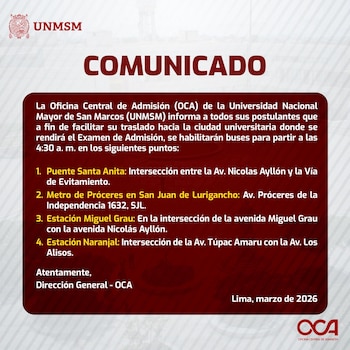 UNMSM habilita buses gratuitos para