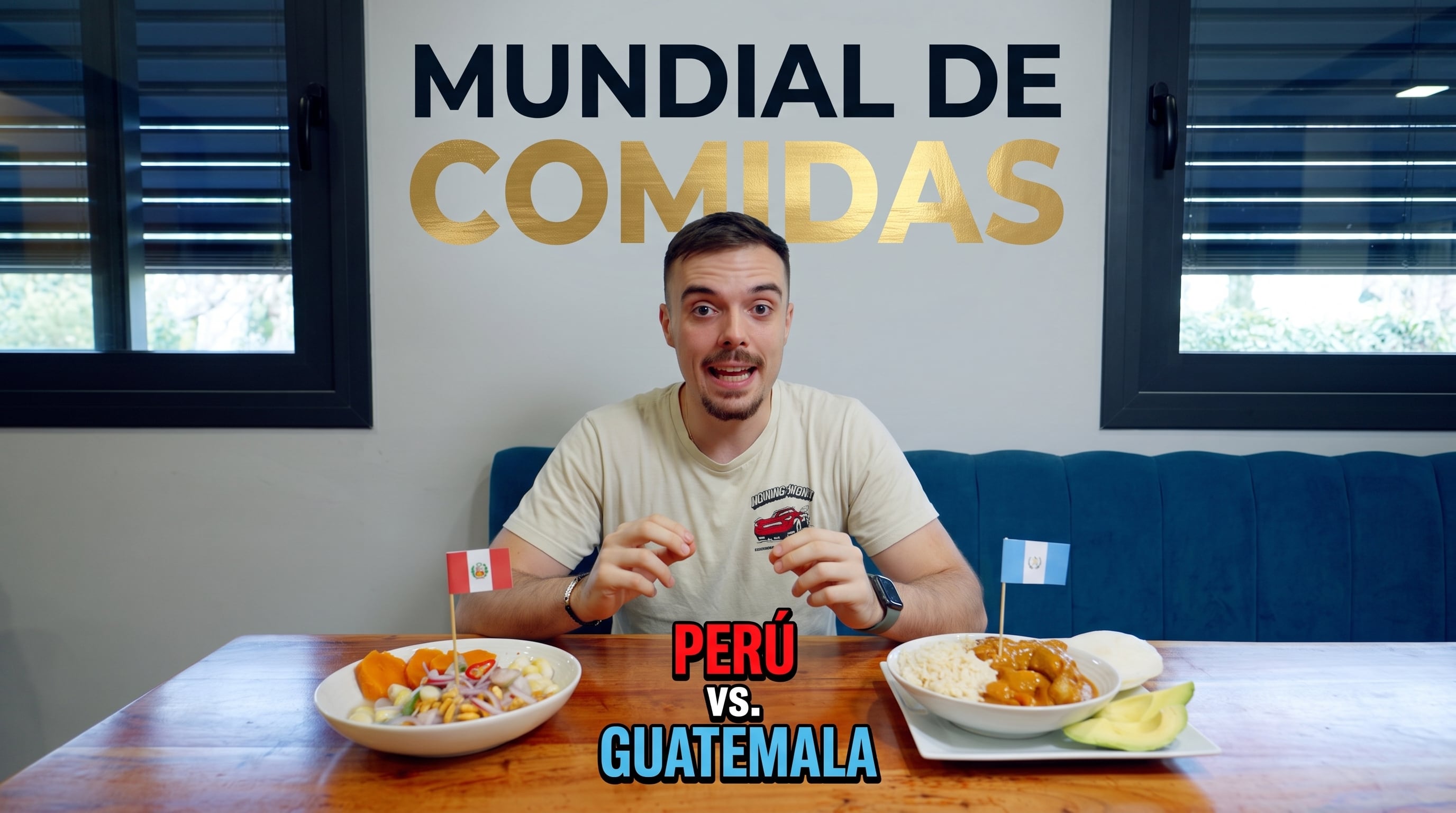 El creador de contenido Ibai Llanos presenta los platos que representan a Perú y Guatemala, el ceviche y el pepián, en el marco del torneo Mundial de Comidas. (Imagen Ilustrativa Infobae)