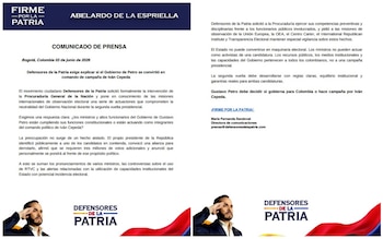 Movimiento de Abelardo de la Espriella pidió garantías a los entes de control
