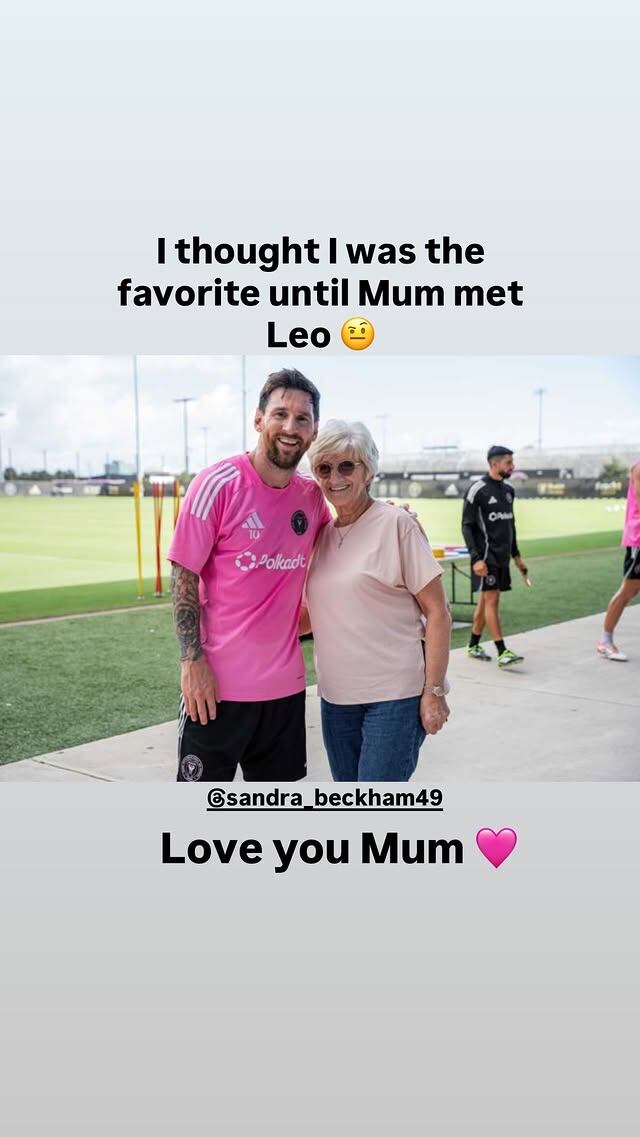 La stories de David Beckham sobre el encuentro de su mamá con Messi