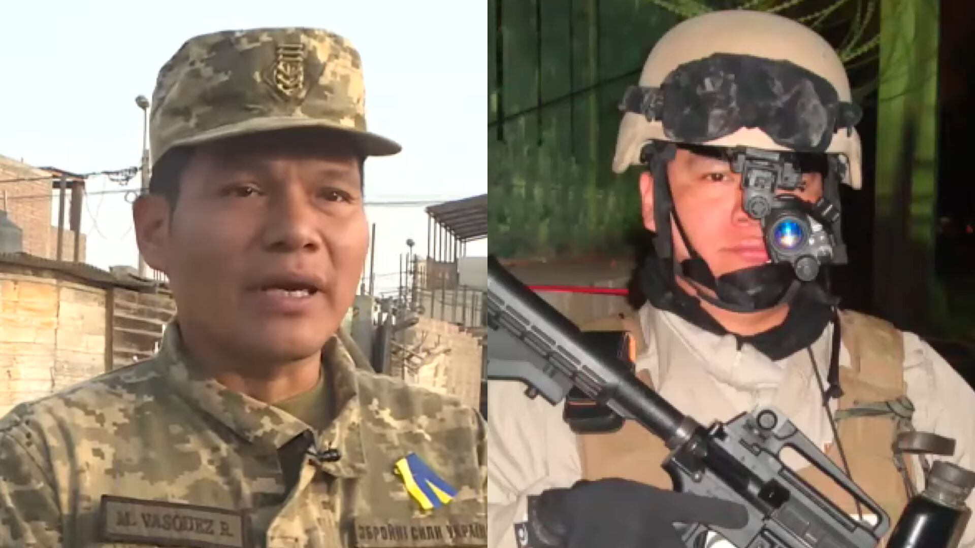 Michael Vásquez combatió en zonas de alto riesgo en Irak y Ucrania Foto: Composición Infobae Perú