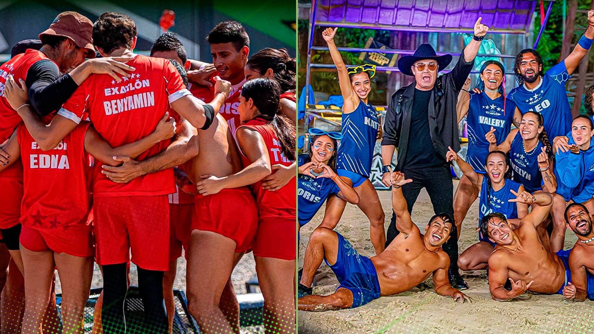 Cada miércoles la batalla colosal se juega entre azules y rojos CRÉDITO: (Facebook/ExatlonMx)