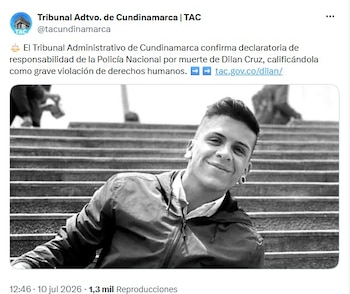 La Policía fue responsable de la muerte de Dilan Cruz durante el estallido social de 2019, confirmó tribunal - crédito @tacundinamarca/X
