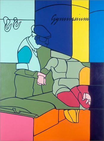 "Gymnasium" (1974) es un acrílico