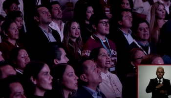 Las "corcholatas" de Morena también asistieron al evento por los 15 años de la fundación del partido.