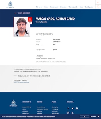 Alerta roja de Interpol para