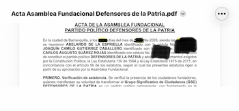 Abelardo de la Espriella figura como eje del proceso de creación del partido político junto con Joaquín Camilo Gutiérrez Caballero y Carlos Augusto Suárez Rojas como cofundadores - crédito Carlos Suárez/X