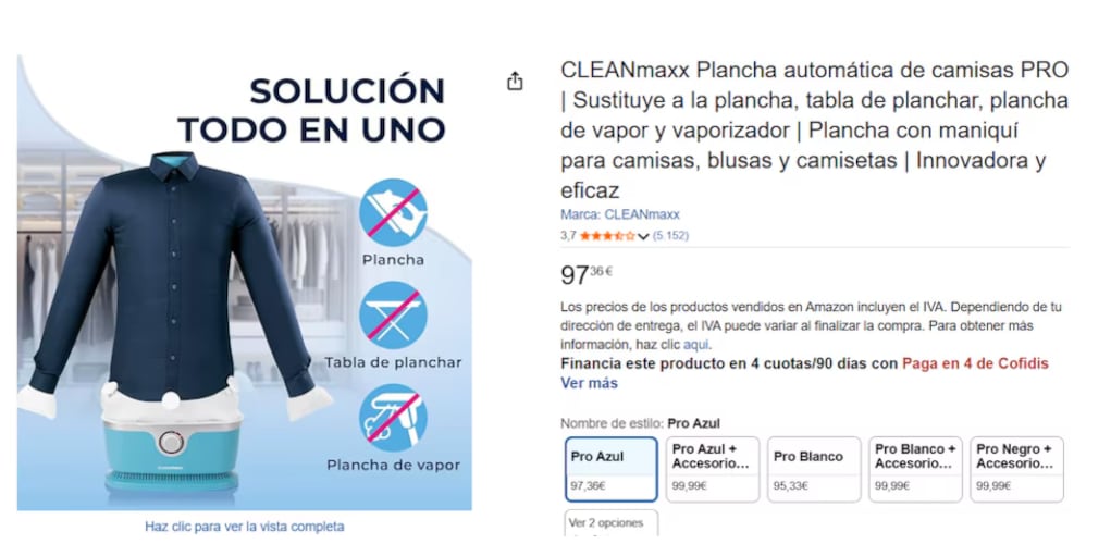 El producto se puede encontrar en Amazon. (Captura Amazon)