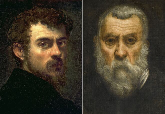 Dos autorretratos de Tintoretto: en la plenitud de su carrera, en 1548 y en 1588