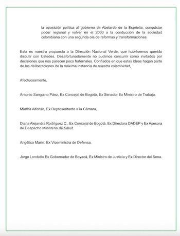 El sector del partido que busca declarar a la Alianza Verde como oposición recordó que la colectividad apoyó la candidatura de Iván Cepeda - crédito Alianza Verde