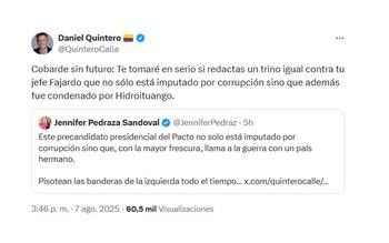 Daniel Quintero expresó su respaldo al presidente Petro y prometió que no cederá “ni un centímetro” del Amazonas colombiano - crédito @QuinteroCalle/X