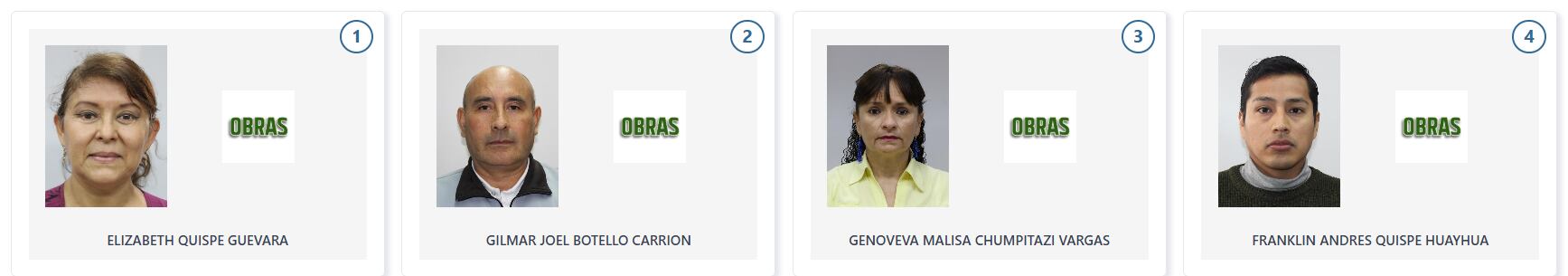 Candidatos a la Cámara de Diputados en las Elecciones Generales de Perú de 2026 del partido Obras. (Voto Informado - JNE)