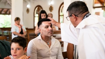 Luis, Fabiana y su hijo