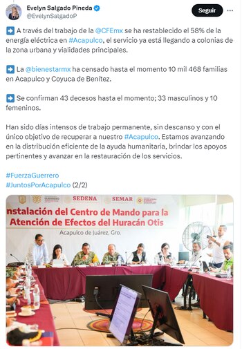 Evelyn Salgado anuncia el deceso