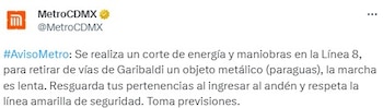 El metro pide no arrojar