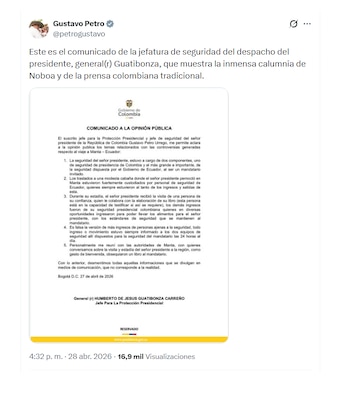 Gustavo Petro sobre su visita a Manta