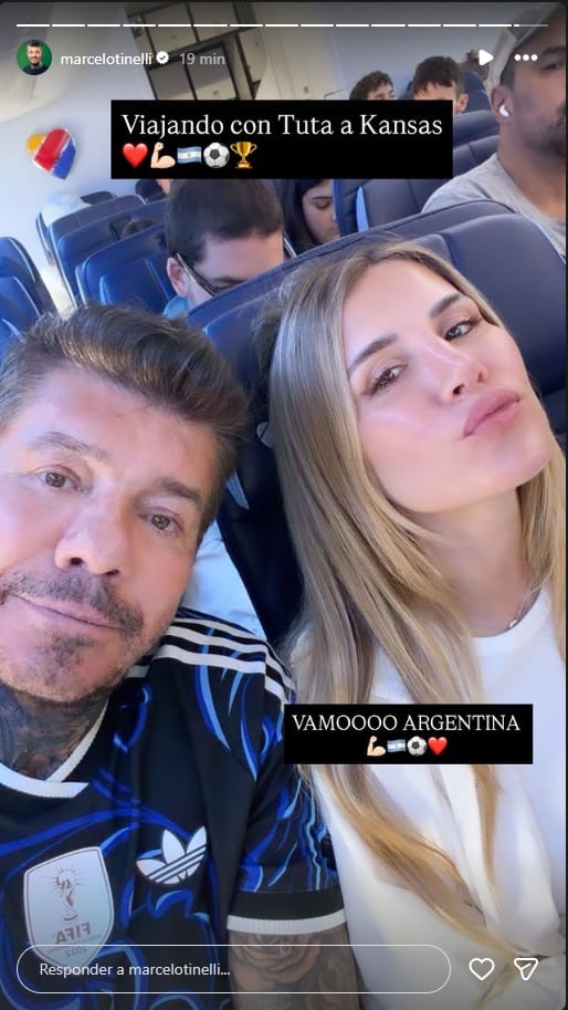 Marcelo Tinelli y su hija Mica Tinelli viajaron de Miami a Kansas para estar presentes en el debut de la selección (Instagram)