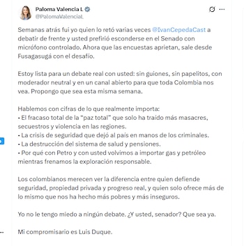 Paloma Valencia en X